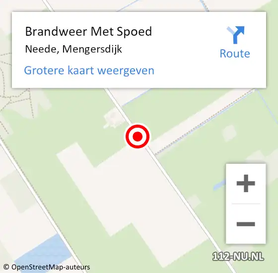 Locatie op kaart van de 112 melding: Brandweer Met Spoed Naar Neede, Mengersdijk op 13 januari 2017 05:50