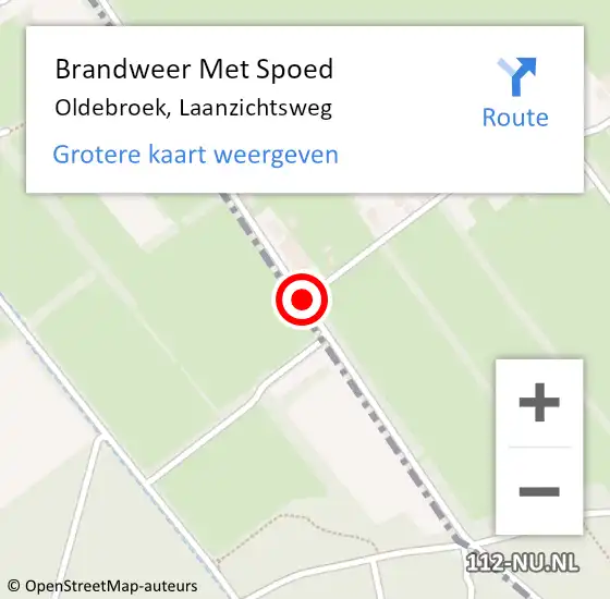 Locatie op kaart van de 112 melding: Brandweer Met Spoed Naar Oldebroek, Laanzichtsweg op 13 januari 2017 06:20