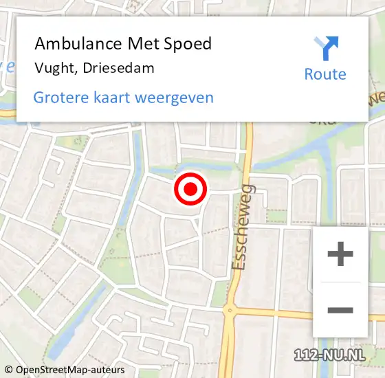 Locatie op kaart van de 112 melding: Ambulance Met Spoed Naar Vught, Driesedam op 13 januari 2017 06:33