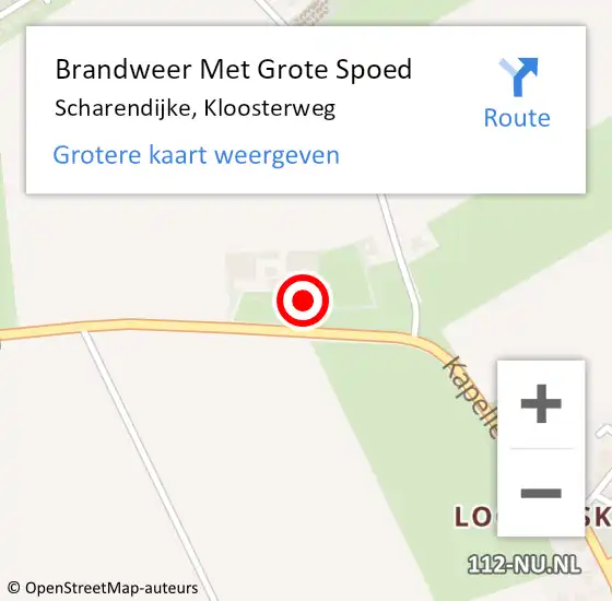 Locatie op kaart van de 112 melding: Brandweer Met Grote Spoed Naar Scharendijke, Kloosterweg op 13 januari 2017 09:35