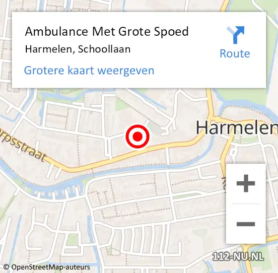 Locatie op kaart van de 112 melding: Ambulance Met Grote Spoed Naar Harmelen, Schoollaan op 13 januari 2017 09:45