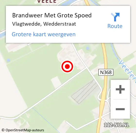 Locatie op kaart van de 112 melding: Brandweer Met Grote Spoed Naar Vlagtwedde, Wedderstraat op 13 januari 2017 11:05