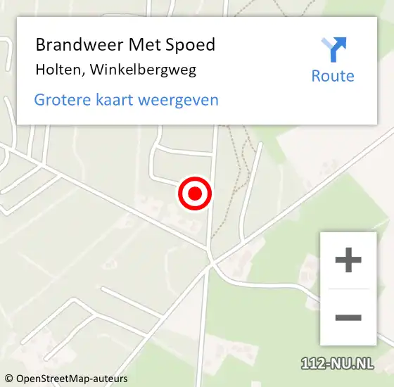 Locatie op kaart van de 112 melding: Brandweer Met Spoed Naar Holten, Winkelbergweg op 13 januari 2017 11:38