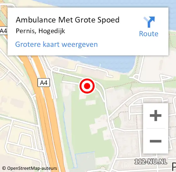 Locatie op kaart van de 112 melding: Ambulance Met Grote Spoed Naar Pernis, Hogedijk op 13 januari 2017 11:57