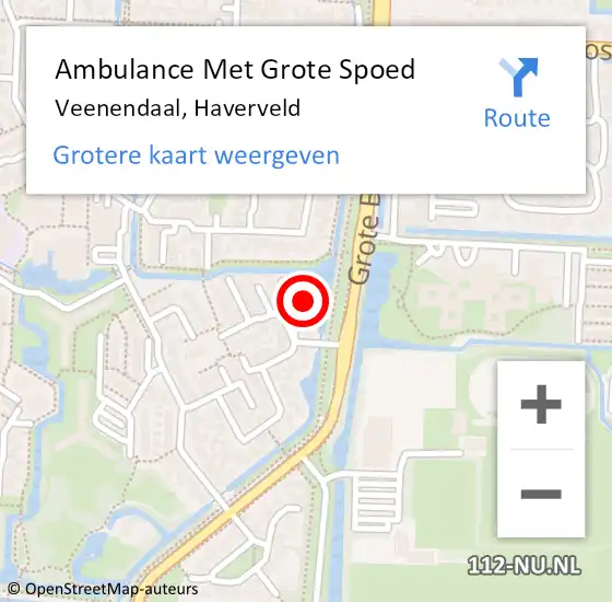 Locatie op kaart van de 112 melding: Ambulance Met Grote Spoed Naar Veenendaal, Haverveld op 13 januari 2017 12:26