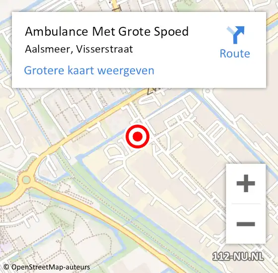 Locatie op kaart van de 112 melding: Ambulance Met Grote Spoed Naar Aalsmeer, Visserstraat op 13 januari 2017 12:59