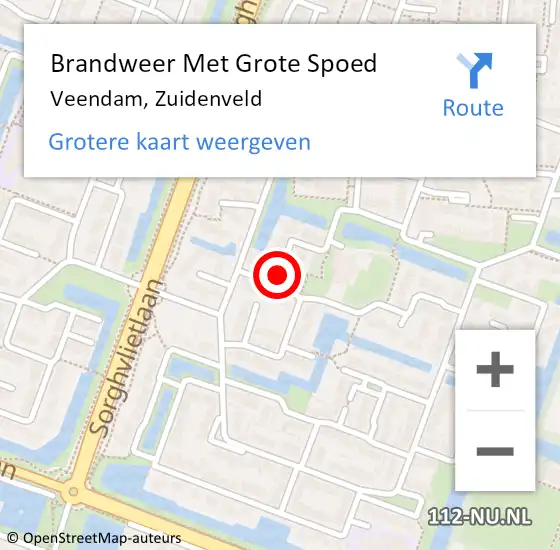 Locatie op kaart van de 112 melding: Brandweer Met Grote Spoed Naar Veendam, Zuidenveld op 13 januari 2017 13:09