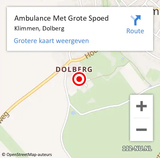 Locatie op kaart van de 112 melding: Ambulance Met Grote Spoed Naar Klimmen, Dolberg op 7 januari 2014 19:38