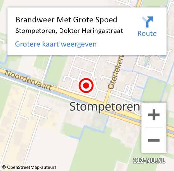 Locatie op kaart van de 112 melding: Brandweer Met Grote Spoed Naar Stompetoren, Dokter Heringastraat op 13 januari 2017 15:32