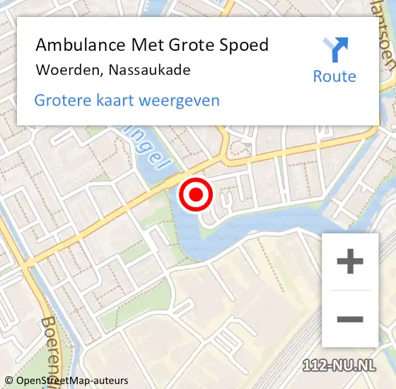 Locatie op kaart van de 112 melding: Ambulance Met Grote Spoed Naar Woerden, Nassaukade op 13 januari 2017 15:54