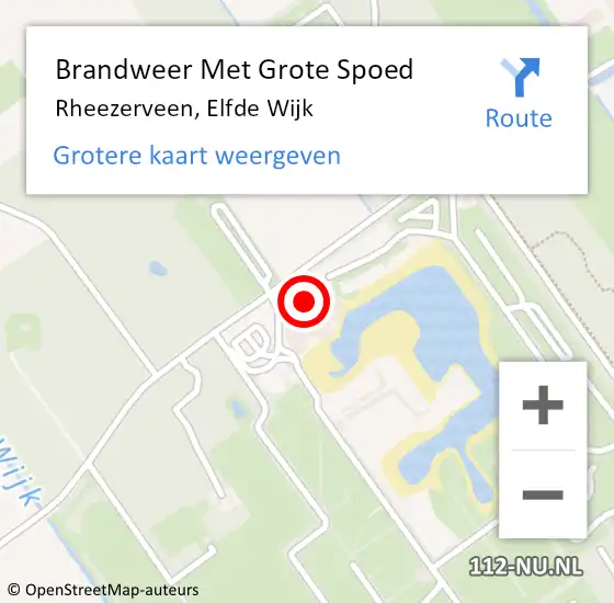 Locatie op kaart van de 112 melding: Brandweer Met Grote Spoed Naar Rheezerveen, Elfde Wijk op 13 januari 2017 16:06