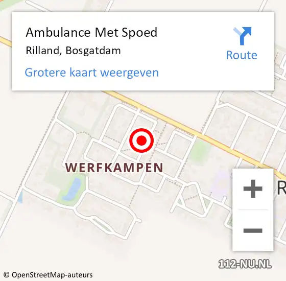 Locatie op kaart van de 112 melding: Ambulance Met Spoed Naar Rilland, Bosgatdam op 7 januari 2014 19:54