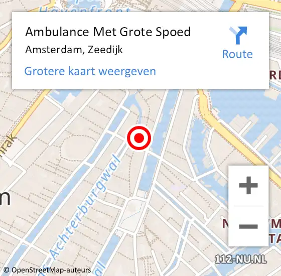 Locatie op kaart van de 112 melding: Ambulance Met Grote Spoed Naar Amsterdam, Zeedijk op 13 januari 2017 16:26