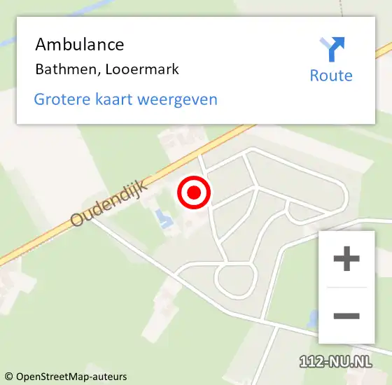 Locatie op kaart van de 112 melding: Ambulance Bathmen, Looermark op 13 januari 2017 16:47