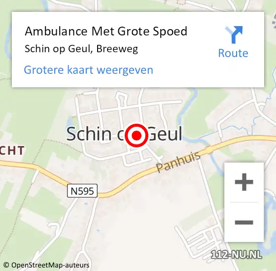 Locatie op kaart van de 112 melding: Ambulance Met Grote Spoed Naar Schin op Geul, Breeweg op 7 januari 2014 20:03