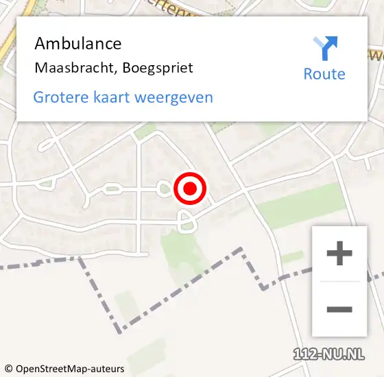 Locatie op kaart van de 112 melding: Ambulance Maasbracht, Boegspriet op 13 januari 2017 17:46