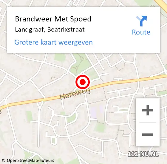 Locatie op kaart van de 112 melding: Brandweer Met Spoed Naar Landgraaf, Beatrixstraat op 13 januari 2017 18:10