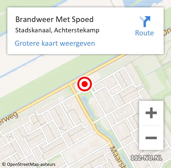 Locatie op kaart van de 112 melding: Brandweer Met Spoed Naar Stadskanaal, Achterstekamp op 13 januari 2017 18:56