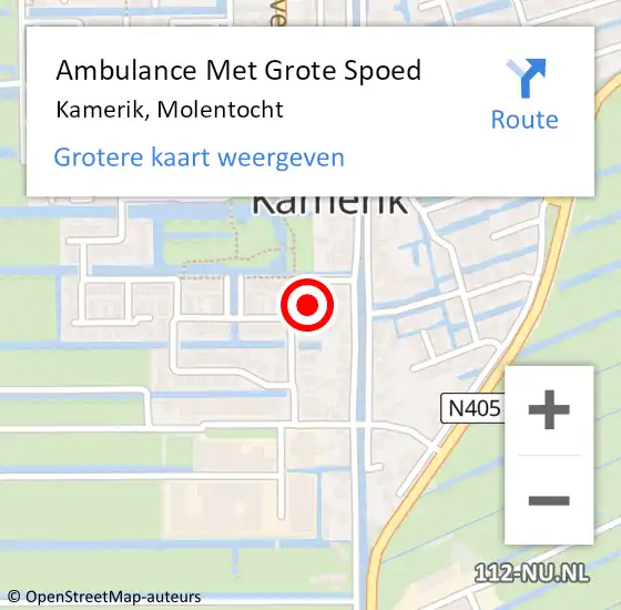 Locatie op kaart van de 112 melding: Ambulance Met Grote Spoed Naar Kamerik, Molentocht op 7 januari 2014 20:27