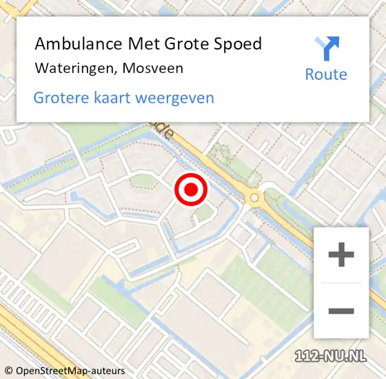 Locatie op kaart van de 112 melding: Ambulance Met Grote Spoed Naar Wateringen, Mosveen op 13 januari 2017 20:48