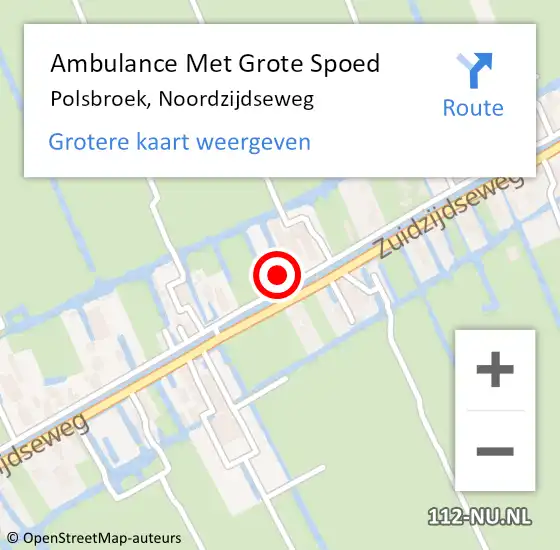 Locatie op kaart van de 112 melding: Ambulance Met Grote Spoed Naar Polsbroek, Noordzijdseweg op 13 januari 2017 22:24