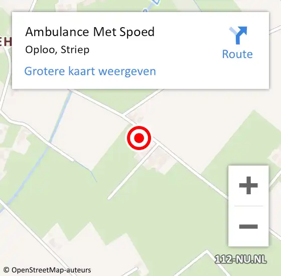 Locatie op kaart van de 112 melding: Ambulance Met Spoed Naar Oploo, Striep op 14 januari 2017 00:56