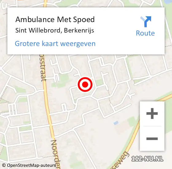 Locatie op kaart van de 112 melding: Ambulance Met Spoed Naar Sint Willebrord, Berkenrijs op 14 januari 2017 01:08