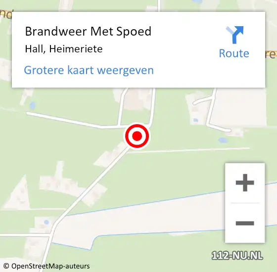 Locatie op kaart van de 112 melding: Brandweer Met Spoed Naar Hall, Heimeriete op 14 januari 2017 02:14