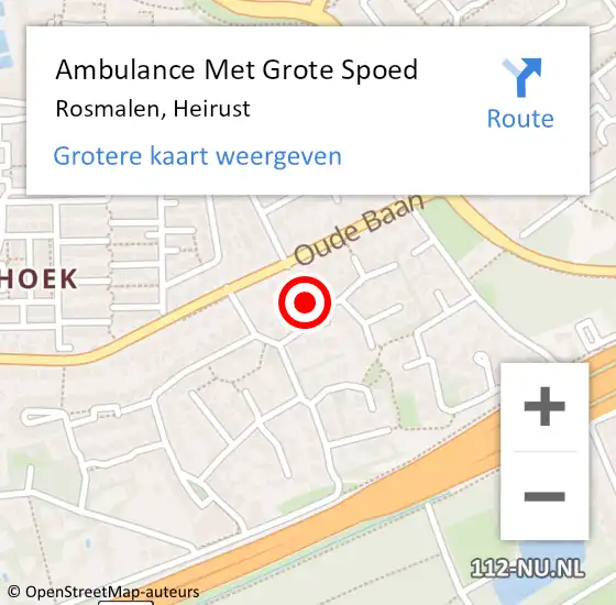 Locatie op kaart van de 112 melding: Ambulance Met Grote Spoed Naar Rosmalen, Heirust op 14 januari 2017 02:59