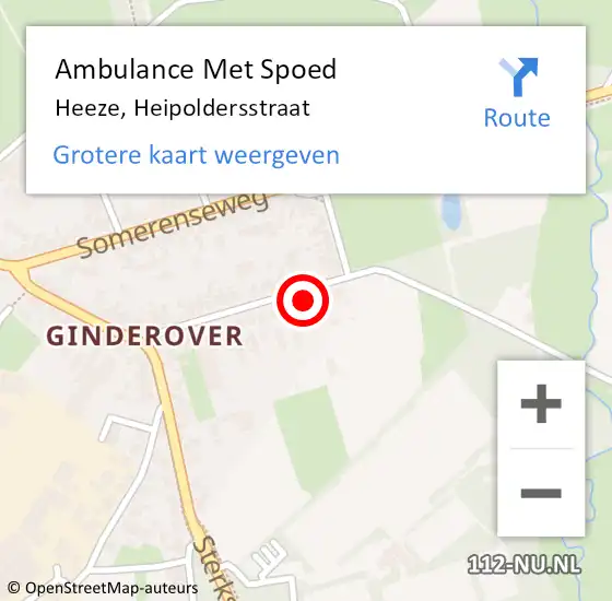 Locatie op kaart van de 112 melding: Ambulance Met Spoed Naar Heeze, Heipoldersstraat op 14 januari 2017 04:39