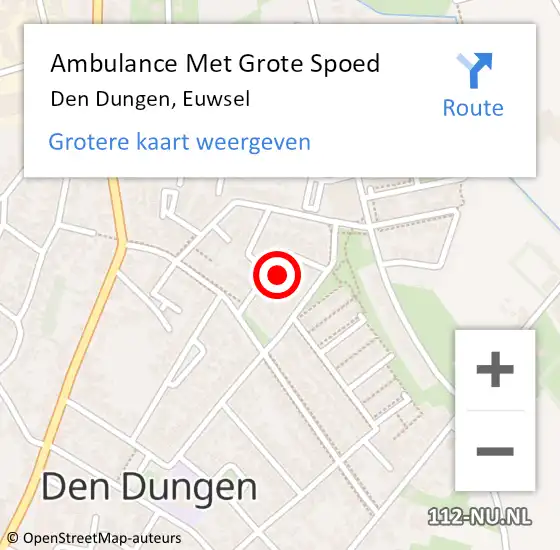 Locatie op kaart van de 112 melding: Ambulance Met Grote Spoed Naar Den Dungen, Euwsel op 14 januari 2017 04:50