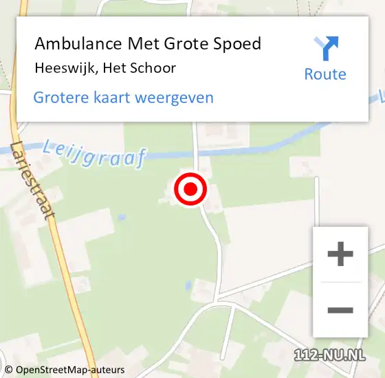 Locatie op kaart van de 112 melding: Ambulance Met Grote Spoed Naar Heeswijk, Het Schoor op 14 januari 2017 06:15