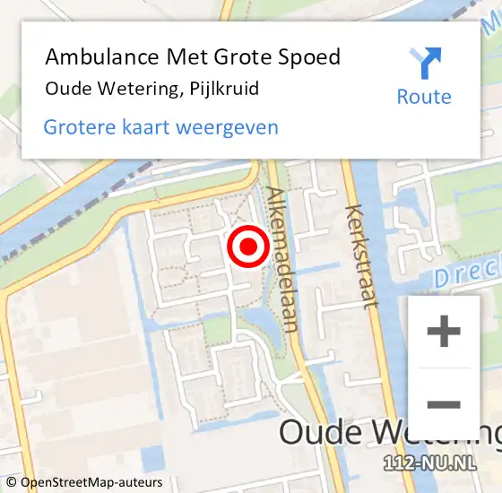 Locatie op kaart van de 112 melding: Ambulance Met Grote Spoed Naar Oude Wetering, Pijlkruid op 14 januari 2017 07:17