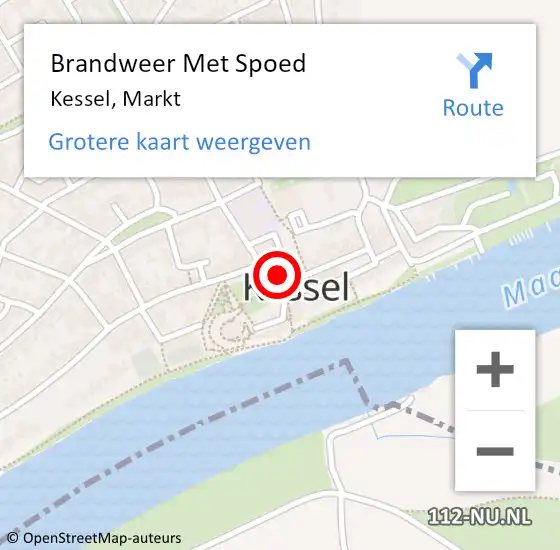 Locatie op kaart van de 112 melding: Brandweer Met Spoed Naar Kessel, Markt op 14 januari 2017 08:07