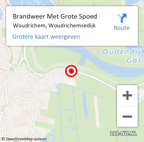 Locatie op kaart van de 112 melding: Brandweer Met Grote Spoed Naar Woudrichem, Woudrichemsedijk op 14 januari 2017 09:10