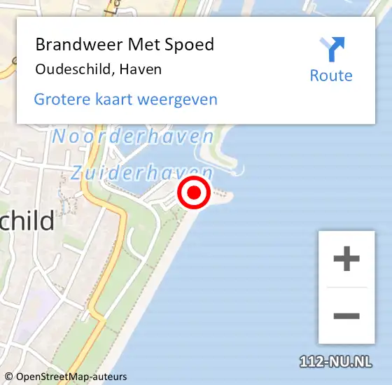 Locatie op kaart van de 112 melding: Brandweer Met Spoed Naar Oudeschild, Haven op 14 januari 2017 10:05