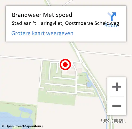 Locatie op kaart van de 112 melding: Brandweer Met Spoed Naar Stad aan 't Haringvliet, Oostmoerse Scheidweg op 14 januari 2017 10:15