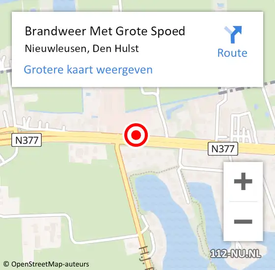 Locatie op kaart van de 112 melding: Brandweer Met Grote Spoed Naar Nieuwleusen, Den Hulst op 14 januari 2017 13:03