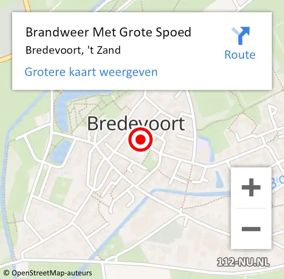 Locatie op kaart van de 112 melding: Brandweer Met Grote Spoed Naar Bredevoort, 't Zand op 14 januari 2017 13:11