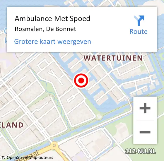 Locatie op kaart van de 112 melding: Ambulance Met Spoed Naar Rosmalen, De Bonnet op 14 januari 2017 13:46