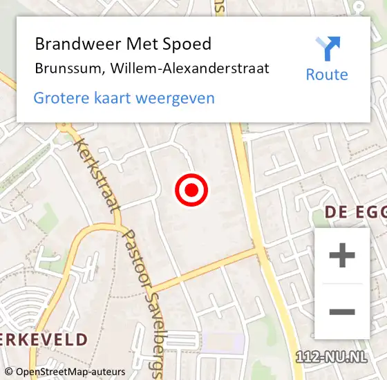 Locatie op kaart van de 112 melding: Brandweer Met Spoed Naar Brunssum, Willem-Alexanderstraat op 14 januari 2017 16:01