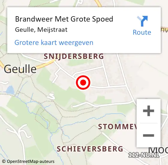 Locatie op kaart van de 112 melding: Brandweer Met Grote Spoed Naar Geulle, Mevrouw van d. Meijstraat op 14 januari 2017 17:33