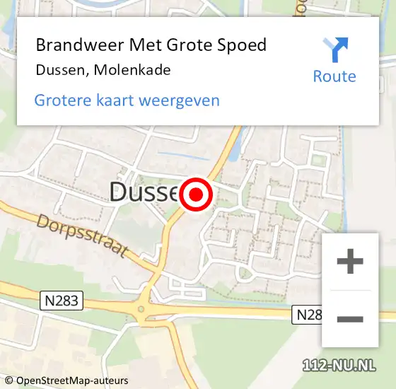 Locatie op kaart van de 112 melding: Brandweer Met Grote Spoed Naar Dussen, Molenkade op 14 januari 2017 18:28