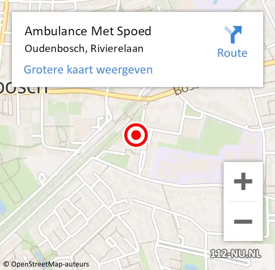 Locatie op kaart van de 112 melding: Ambulance Met Spoed Naar Oudenbosch, Rivierelaan op 14 januari 2017 18:56