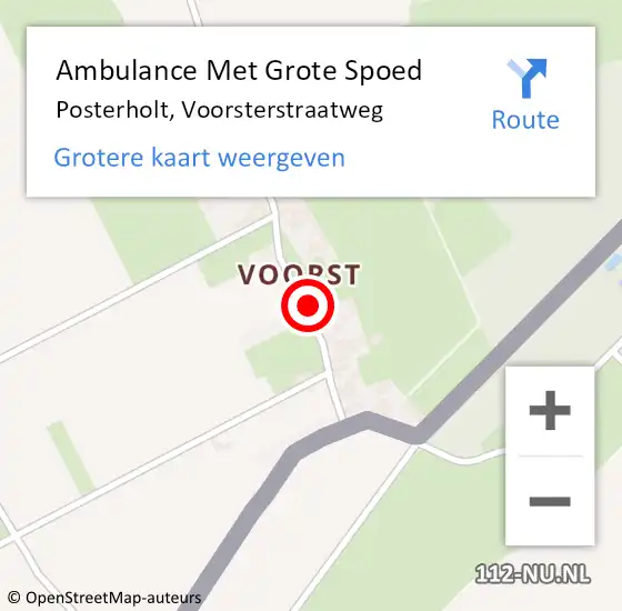 Locatie op kaart van de 112 melding: Ambulance Met Grote Spoed Naar Posterholt, Voorsterstraatweg op 14 januari 2017 20:07