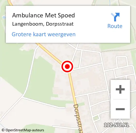 Locatie op kaart van de 112 melding: Ambulance Met Spoed Naar Langenboom, Dorpsstraat op 14 januari 2017 20:17