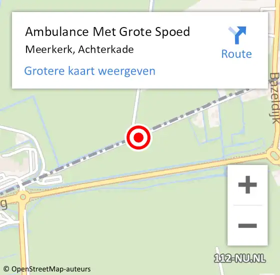 Locatie op kaart van de 112 melding: Ambulance Met Grote Spoed Naar Meerkerk, Achterkade op 18 september 2013 16:24