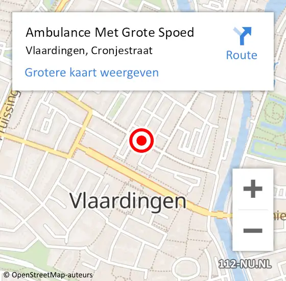 Locatie op kaart van de 112 melding: Ambulance Met Grote Spoed Naar Vlaardingen, Cronjestraat op 14 januari 2017 21:26