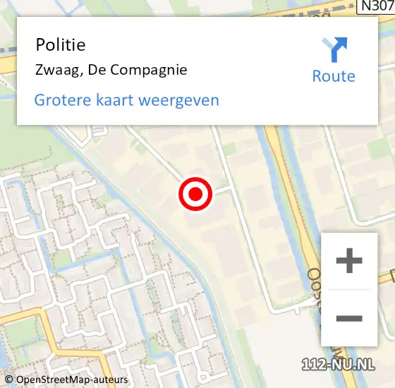 Locatie op kaart van de 112 melding: Politie Zwaag, De Compagnie op 14 januari 2017 21:54