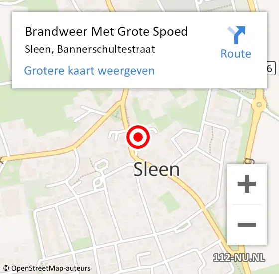 Locatie op kaart van de 112 melding: Brandweer Met Grote Spoed Naar Sleen, Bannerschultestraat op 7 januari 2014 23:45